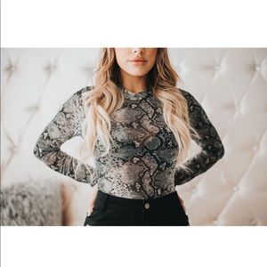 Snake print bodysuit